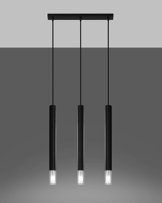 WEZYR 3 pendellampor svart + 3x LED-lampa G9 3000K varm 4,5W 510lm