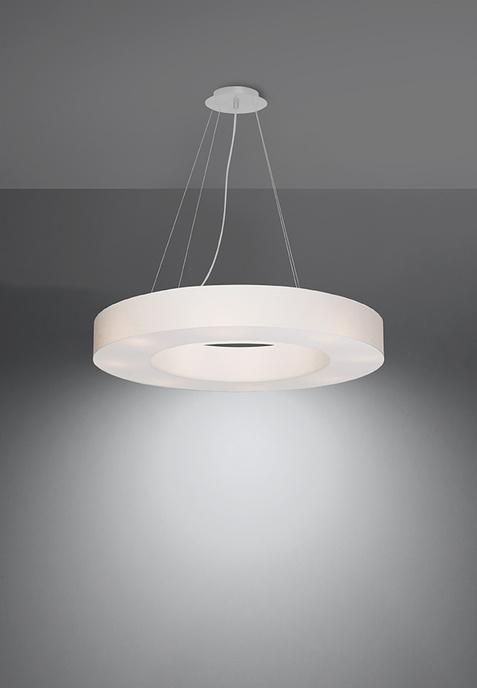 Ljuskrona SATURNO SLIM 70 vit + 6x LED-lampa E27 3000K varm 7,5W 620lm