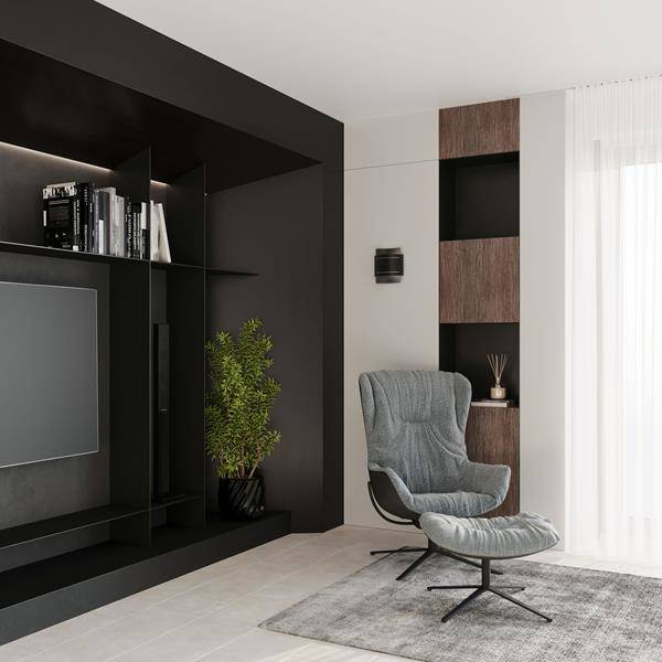 Vägglampa HESTIA svart + 1x LED-lampa G9 4000K Cold 4,5W 530lm