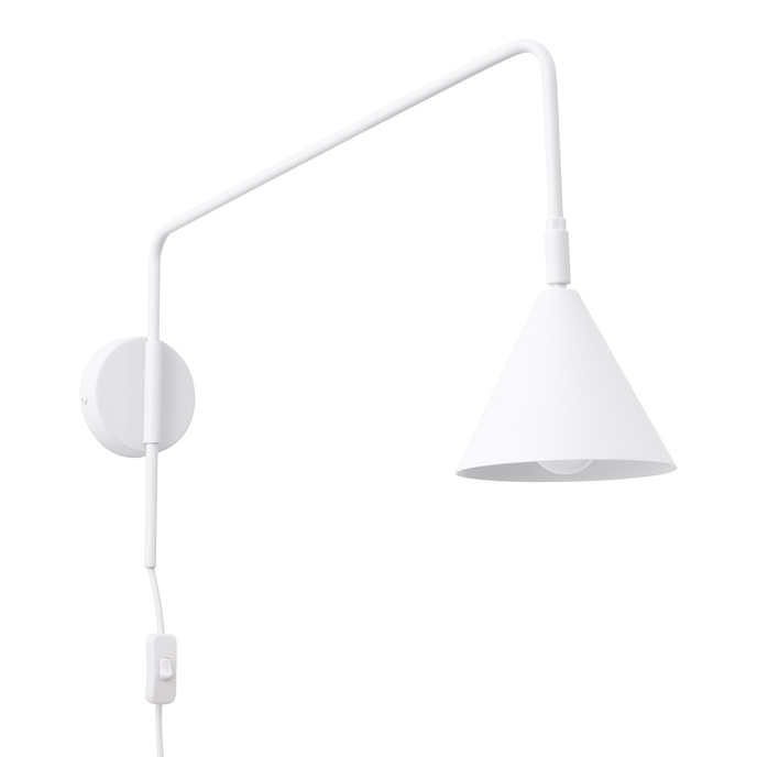 Vägglampa NOX vit + 1X LED-lampa E14 3000K varm 7,5W 620lm