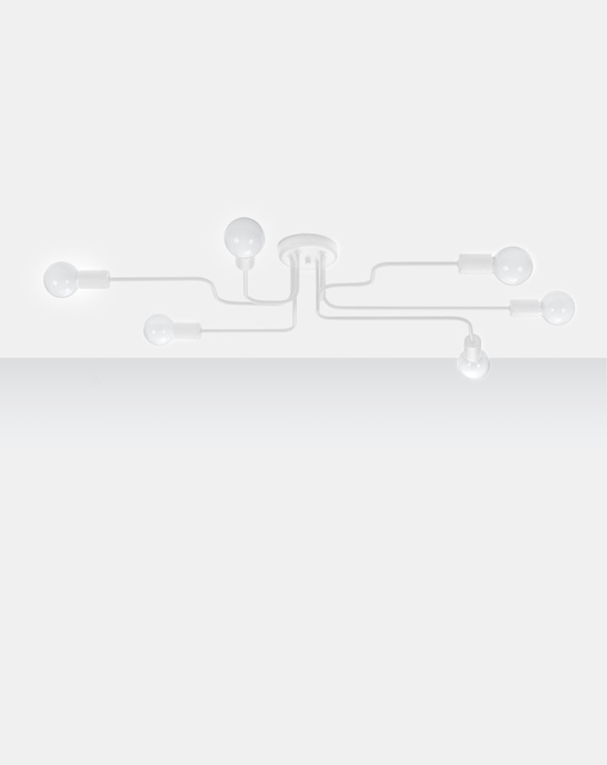 Ljuskrona HECTOR 6 vit + 6x LED-lampa E27 4000K Kall 7,5W 650lm