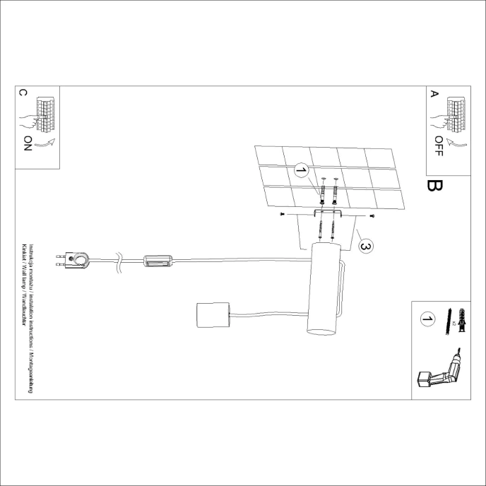 NIMBI E27 vägglampa med strömbrytare