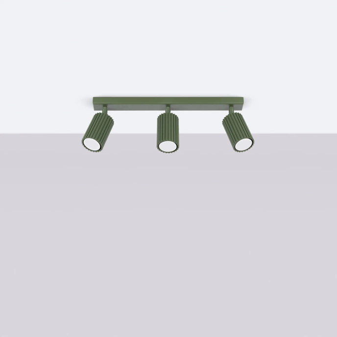 Taklampa KARBON 3L olivgrön