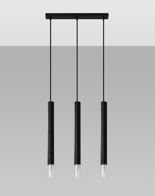 WEZYR 3 pendellampor svart + 3x LED-lampa G9 4000K kall 4,5W 530lm