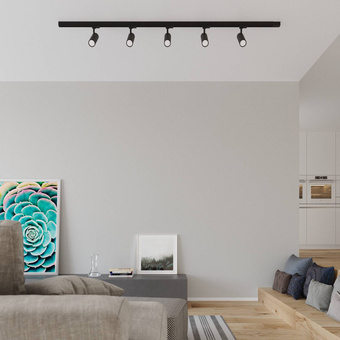 Taklampa, 5 punkter, 3-fas strömskenor, DIREZIONE