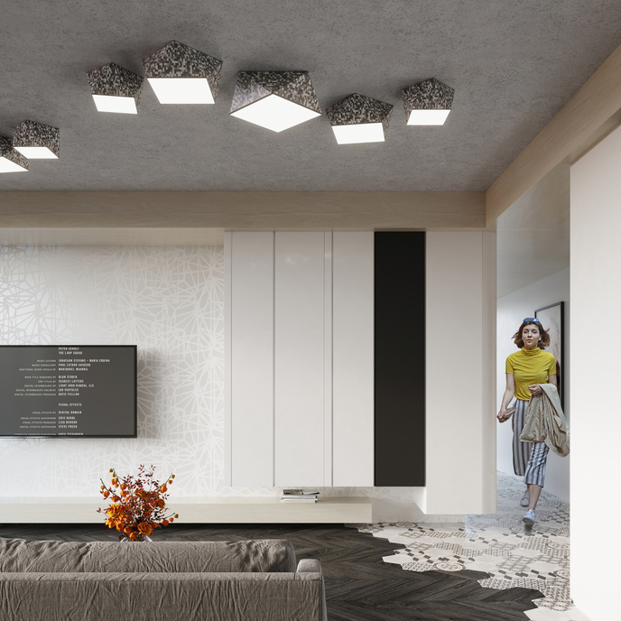 Plafond HEXA 25 CEKIN + 1x LED-lampa E27 4000K Kall 7,5W 650lm
