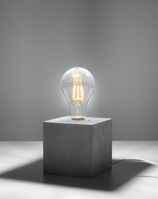 ARIZ skrivbordslampa i betong + 1x LED-glödlampa E27 4000K Cold 7,5W 650lm