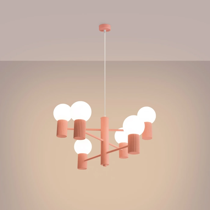 Ljuskrona HALO 6 persika