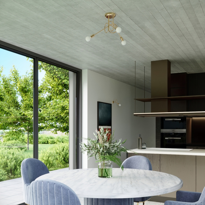 Ljuskrona SUPEŁ 5 glänsande guld + 5X LED-lampa E27 4000K Kall 7,5W 690lm