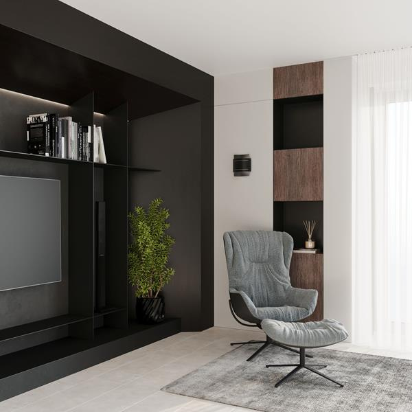 Vägglampa HESTIA svart + 1x LED-lampa G9 4000K Cold 4,5W 530lm