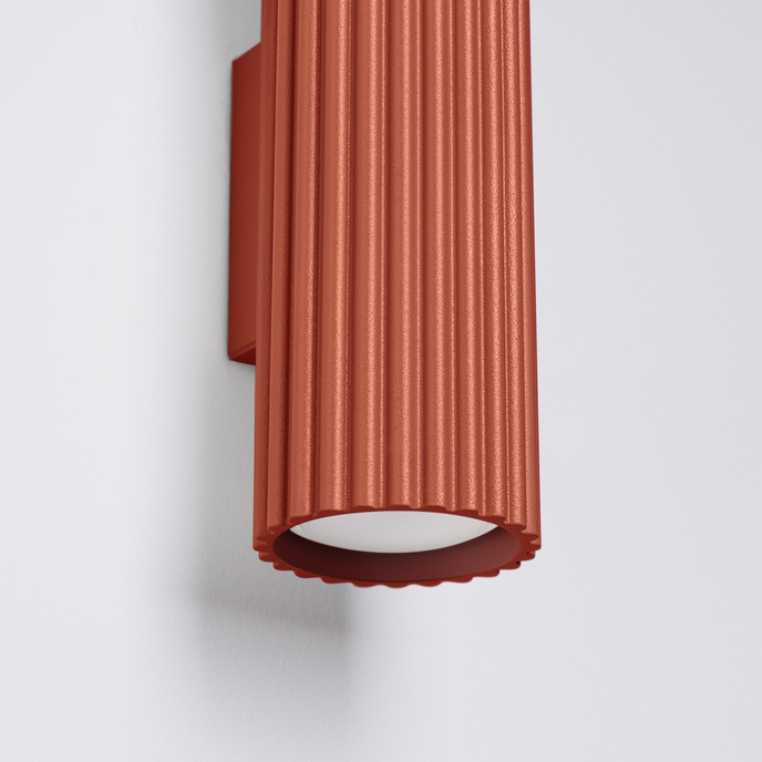 Vägglampa KARBON 30 ockraröd + 2x LED-lampa GU-10 3000K varm 7W 510lm