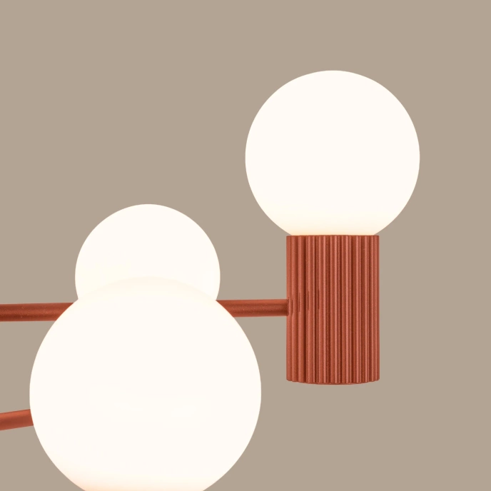 Ljuskrona HALO 6 röd ochra