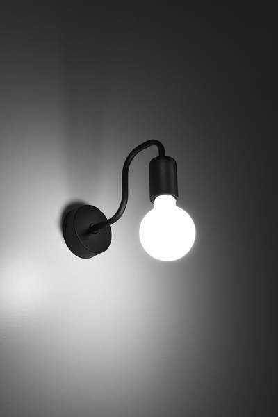 Vägglampa VECTOR svart + 1x LED-lampa E27 4000K Cold 7,5W 650lm