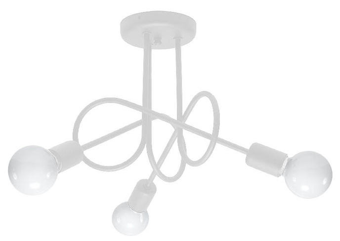 Ljuskrona SUPEŁ 3 vit + 3x LED-lampa E27 4000K kall 7,5W 650lm