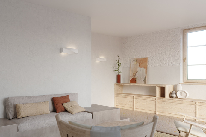 Keramisk vägglampa SIGMA vit + 1x LED-lampa E27 3000K varm 7,5W 620lm