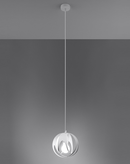 TULOS 1 taklampa vit + 1x LED-lampa E27 4000K Kall 7,5W 650lm