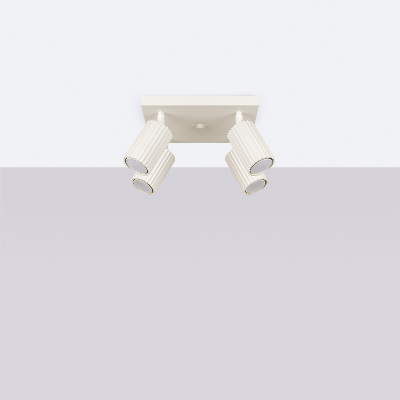 Plafond KARBON 4 beige + 4x LED-lampa GU-10 3000K varm 7W 510lm