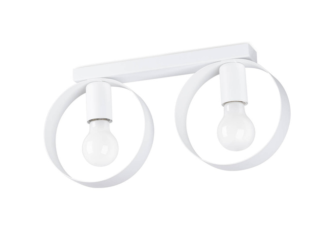 Plafond TITRAN 2 vit + 2x LED-lampa E27 3000K varm 7,5W 620lm