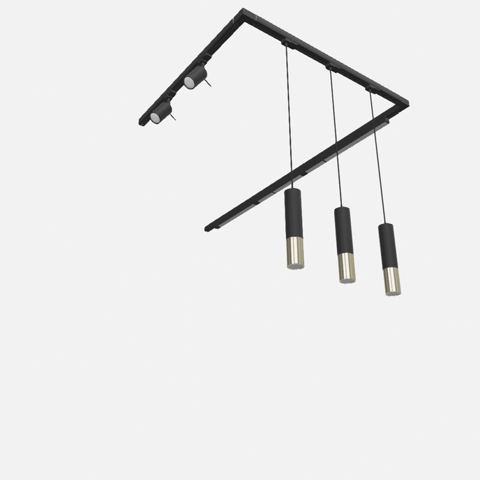 Taklampa/pendel, 8 spotlights, 3-fas strömskenesystem,LUCIE/LOOPEZ/RING 48W LED 4000K