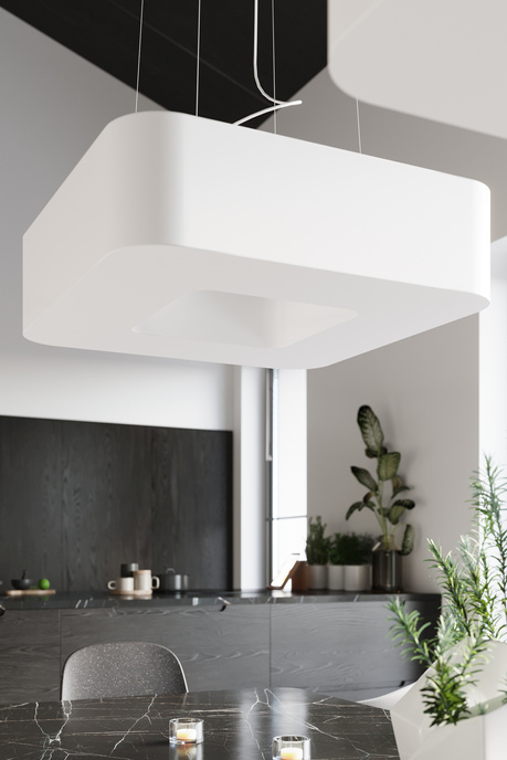 URANO 60 ljuskrona vit + 8x LED-lampa E27 3000K varm 7,5W 620lm