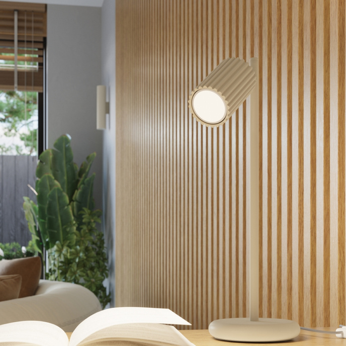 KARBON 3P taklampa beige + 3x LED-lampa GU-10 3000K varm 7W 510lm