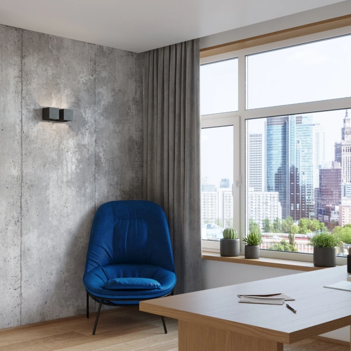 Vägglampa QUAD 2 svart