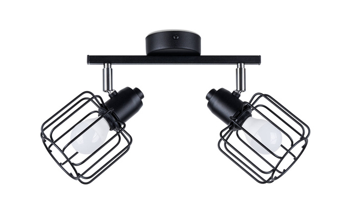 BELUCI 2 plafond svart + 2x LED-lampa E14 4000K Kall 7,5W 680lm