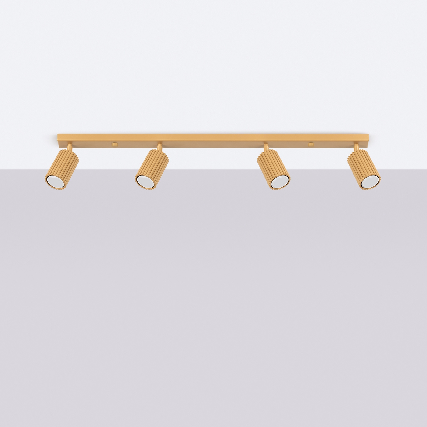 Plafond KARBON 4L guld + 4x LED-lampa GU-10 4000K kall 7W 530lm