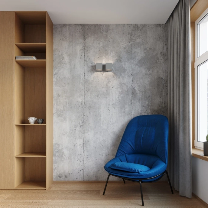 Vägglampa QUAD 2 grå