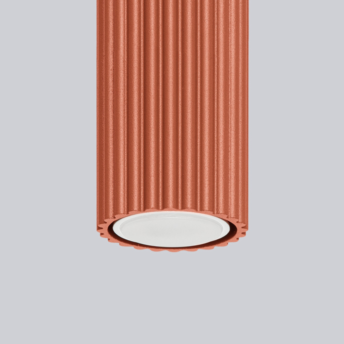 Plafond KARBON 20 ockraröd + 1x LED-lampa GU-10 4000K Kall 7W 530lm