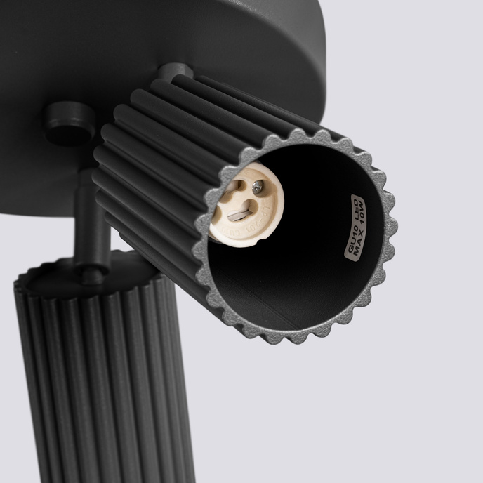 Plafond KARBON 3P svart + 3x LED-lampa GU-10 4000K Kall 7W 530lm