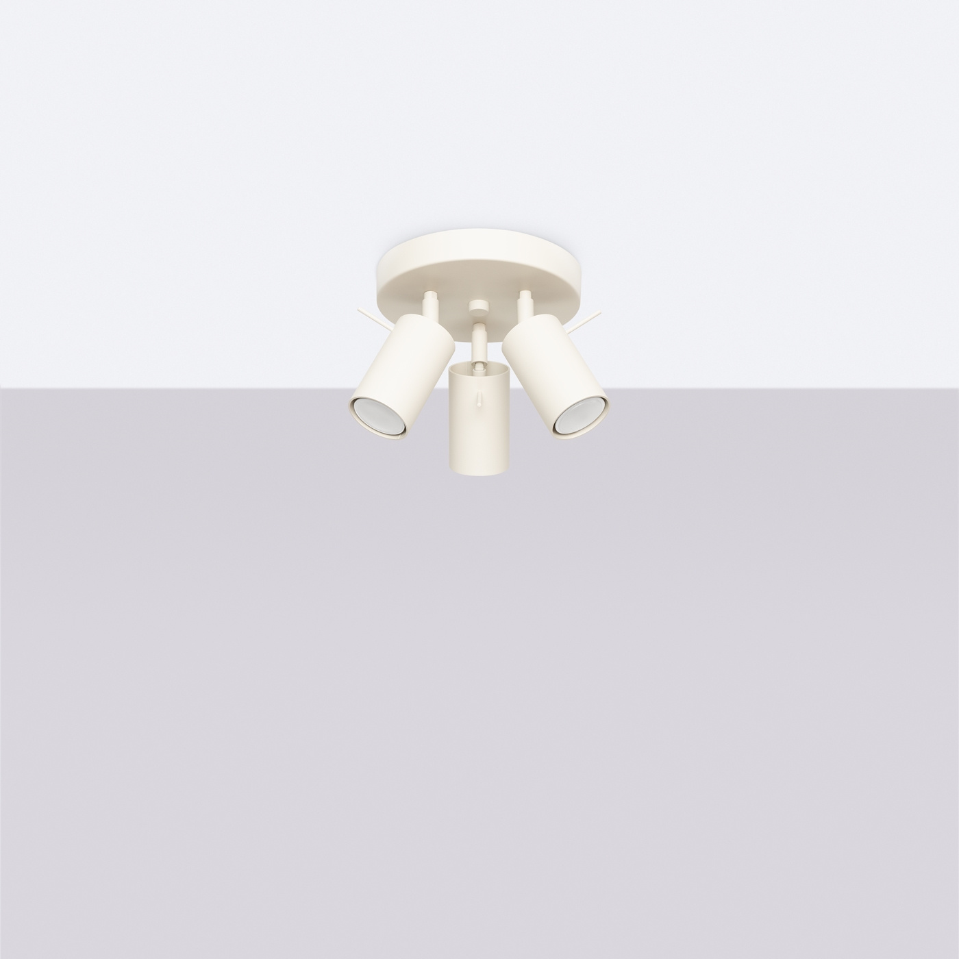 Plafond RING 3P beige + 3x LED-lampa GU-10 4000K Kall 7W 530lm