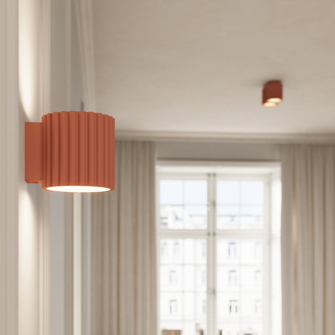 Vägglampa AURA persika G9