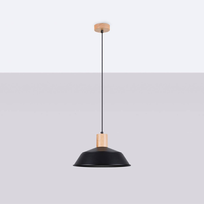 FANO taklampa svart + 1x LED-lampa E27 3000K varm 7,5W 620lm