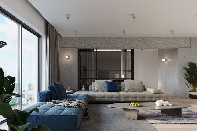 SALGADO skrivbordslampa i betong + 1x LED-lampa E27 4000K Cold 7,5W 650lm