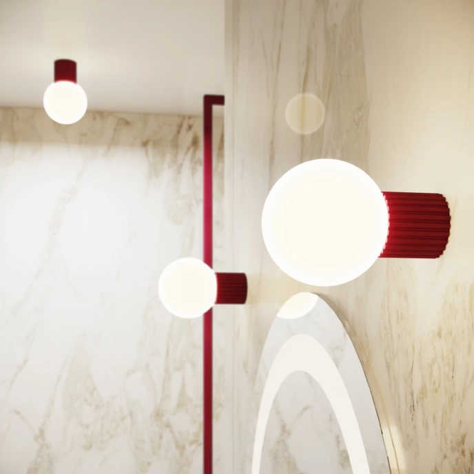 Vägglampa HALO burgundy IP44