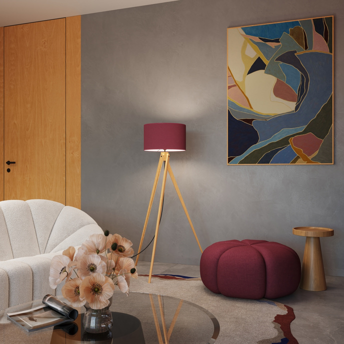 Golvlampa NATT vinröd