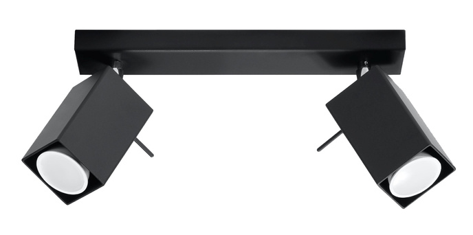 Plafond MERIDA 2 svart + 2x LED-lampa GU-10 3000K varm 7W 620lm