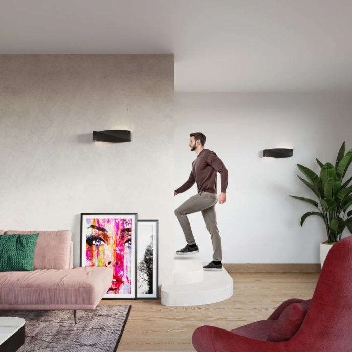 Keramisk vägglampa SIGMA svart