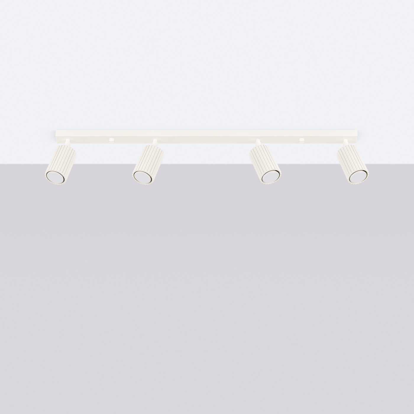 Plafond KARBON 4L beige + 4x LED-lampa GU-10 3000K varm 7W 510lm