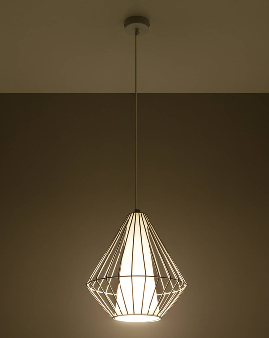 DEMI taklampa vit + 1x LED-lampa E27 4000K Kall 7,5W 650lm