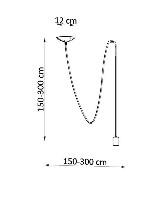 Pendellampa EDISON 1 LONG svart + 1x LED-lampa E27 4000K Cold 7,5W 650lm