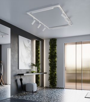 Taklampa, 8 spot, 3-fas strömskenesystem,LUCIE/TORN 92W LED 4000K