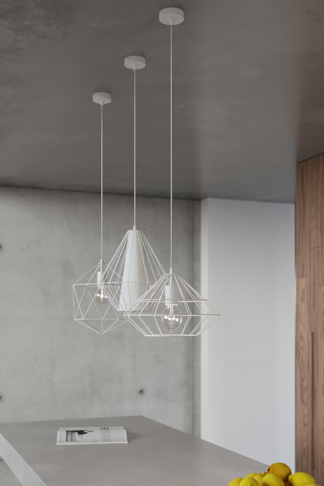 UMBERTO taklampa vit + 1x LED-glödlampa E27 3000K varm 7,5W 620lm