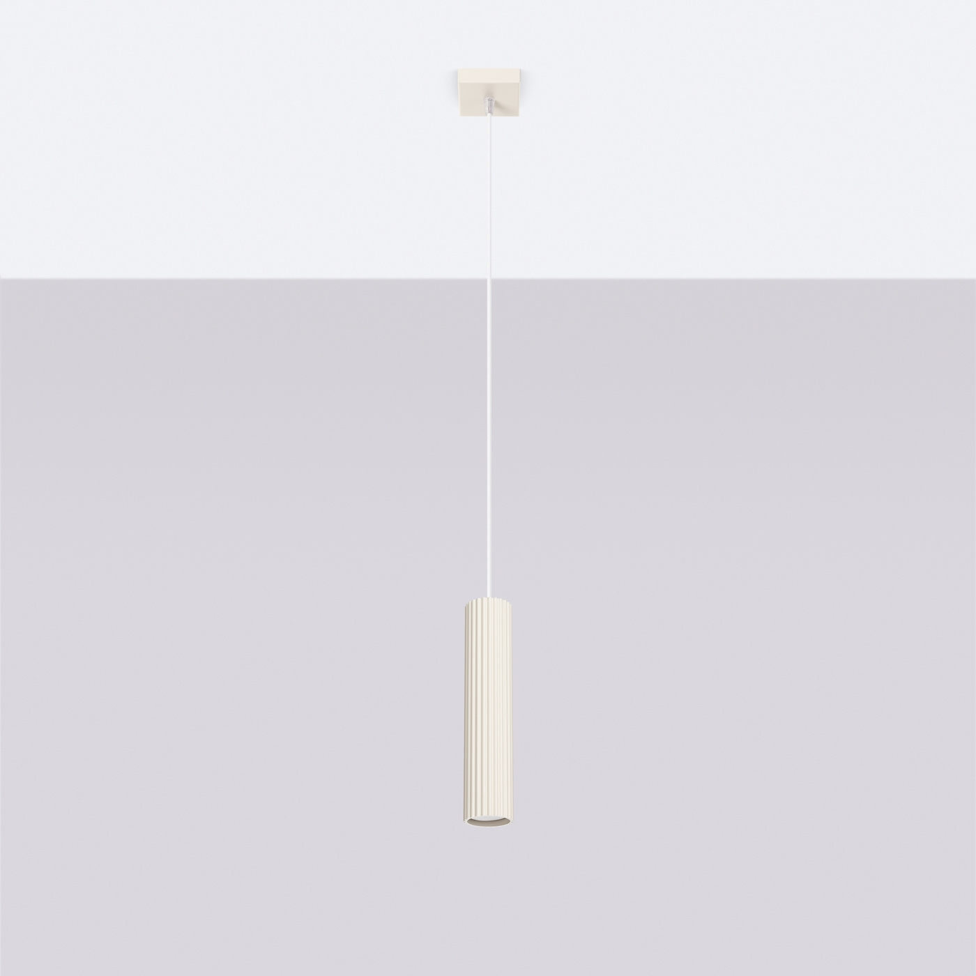 Pendellampa KARBON 1 beige + 1x LED-lampa GU-10 4000K Cold 7W 530lm