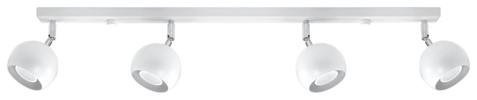 Plafond OCULARE 4L vit + 4x LED-lampa GU-10 3000K varm 7W 620lm