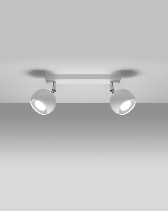 Plafond OCULARE 2 vit + 2x LED-lampa GU-10 4000K Kall 7W 630lm