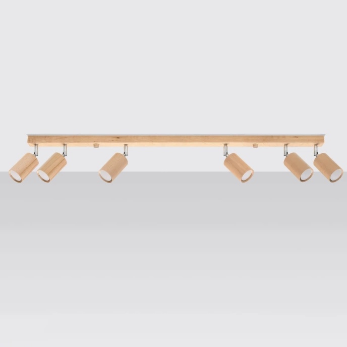 Taklampa BERG 6 naturträ