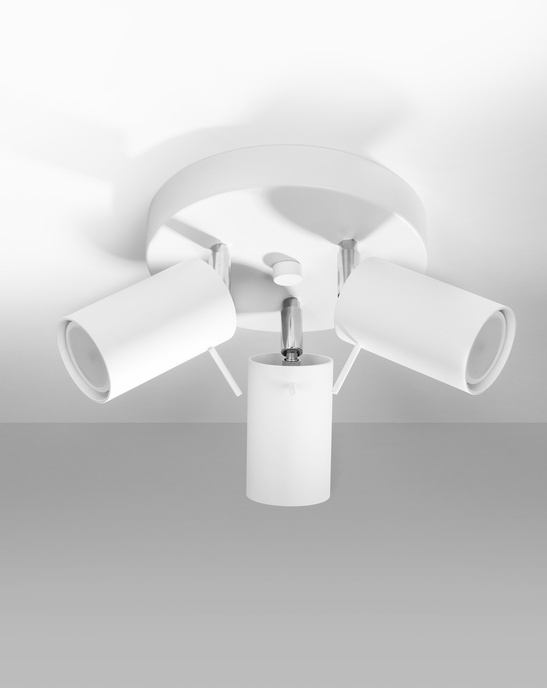 Plafond RING 3P vit + 3x LED-lampa GU-10 4000K kall 7W 630lm