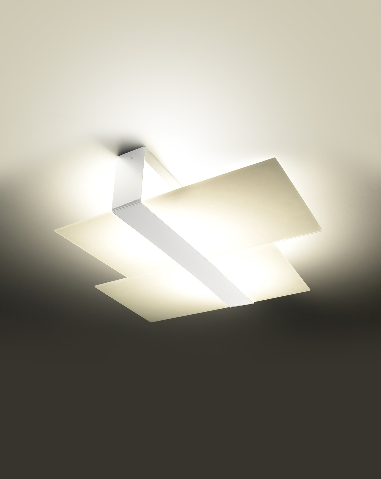 Plafond MASSIMO vit + 2x LED-lampa E27 3000K varm 7,5W 620lm